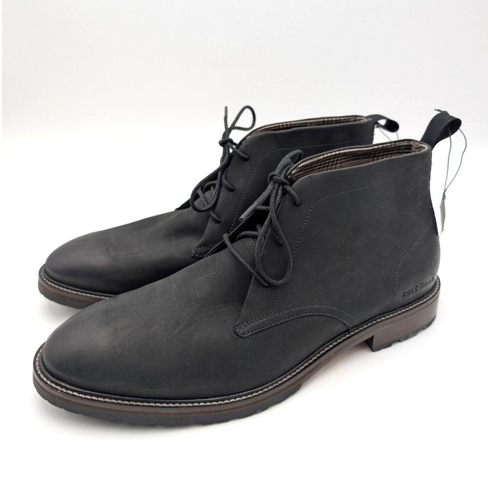 Cole Haan Berkshire Lug Sole Water-Resistant Chukka Boots Black Size US11M EU44
